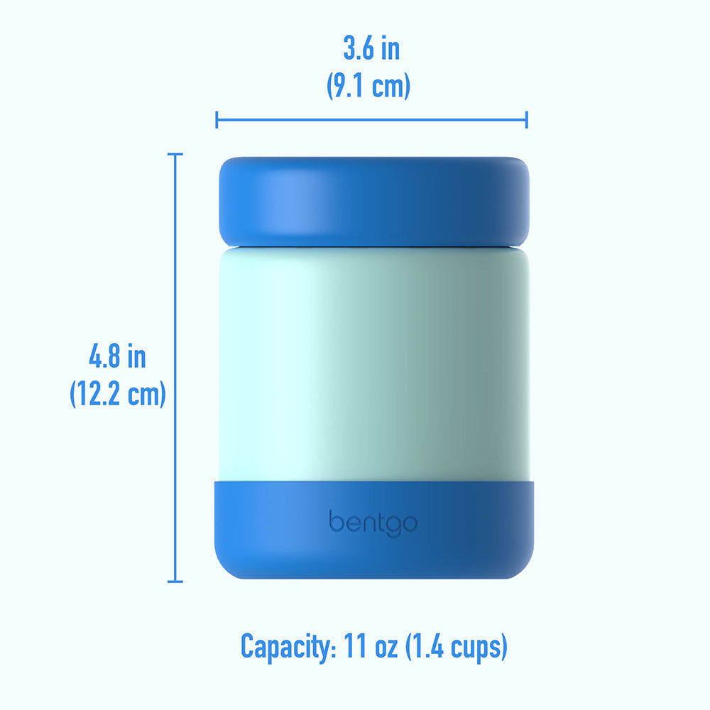 Bentgo® Kids Stainless Steel Food Jar - Blue | Dimensions