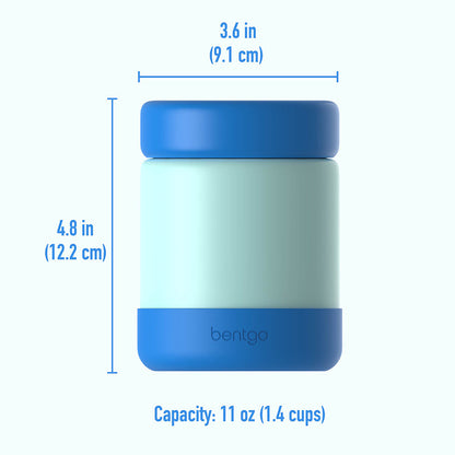 Bentgo® Kids Stainless Steel Food Jar - Blue | Dimensions