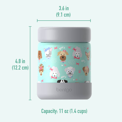 Bentgo® Kids Stainless Steel Food Jar - Puppy Love | Product Dimensions