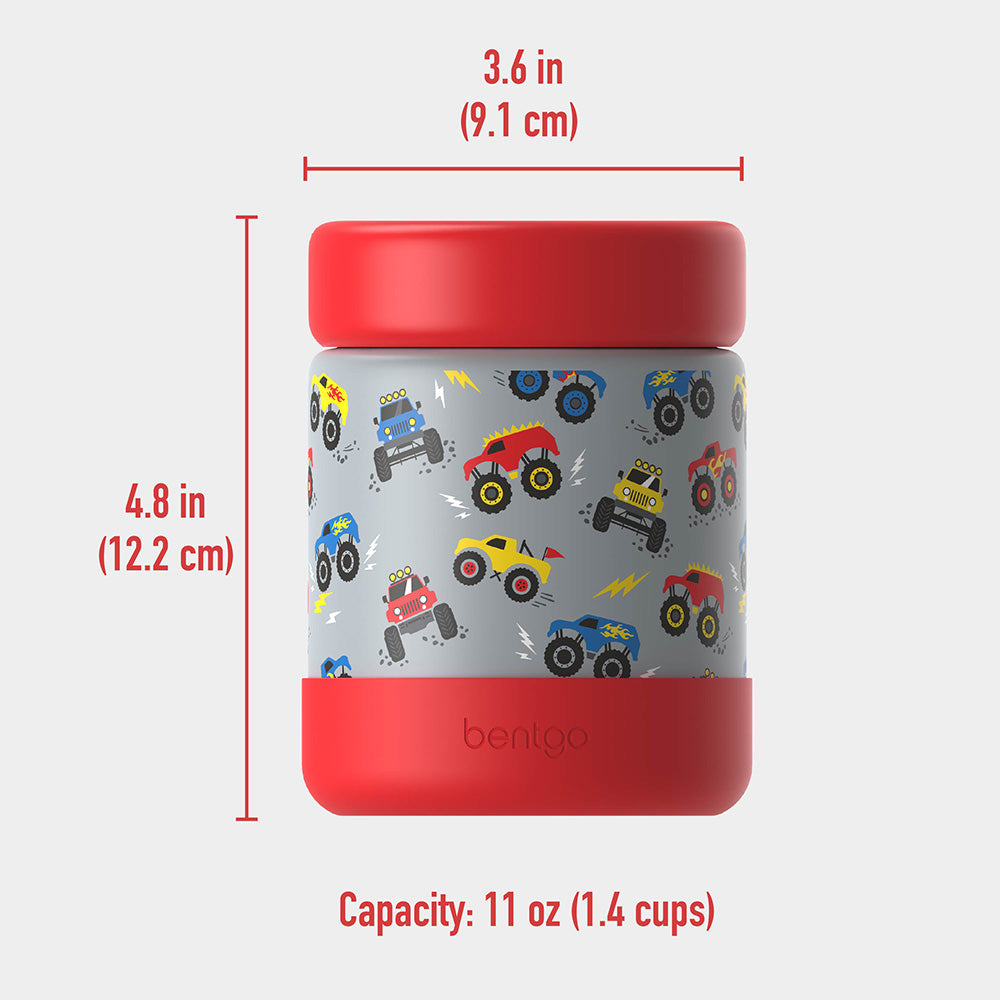 Bentgo® Kids Stainless Steel Food Jar - Trucks | Dimensions