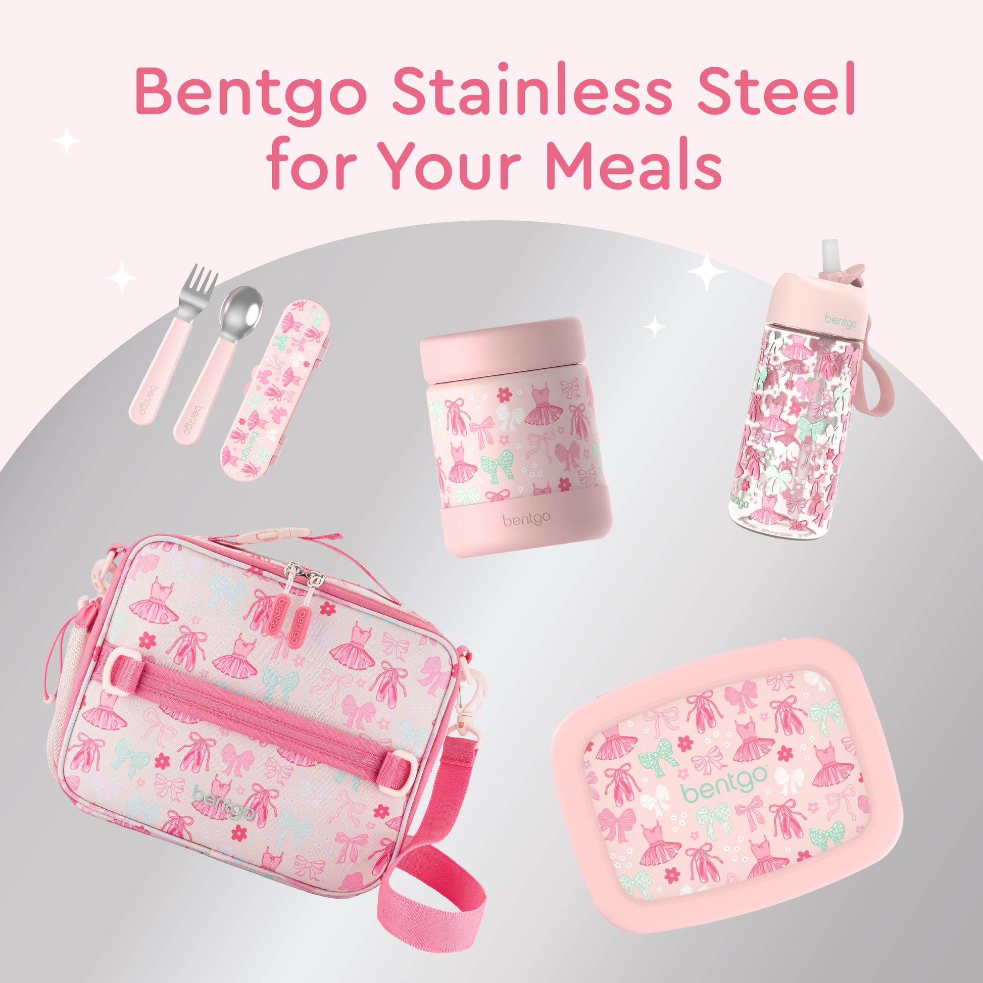 Bentgo® Kids Stainless Steel Food Jar - Ballet and Bows | Bentgo Stainless Steel For Your Meals
