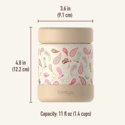 Bentgo® Kids Stainless Steel Food Jar - Cowgirl Dreams | Dimensions