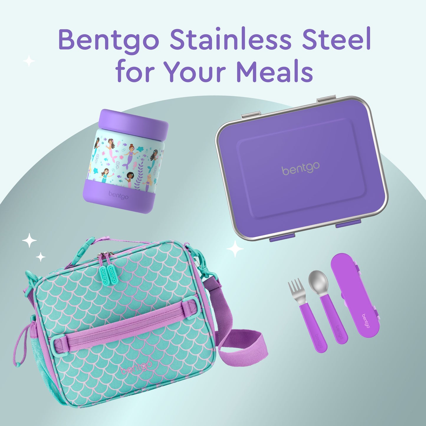 Bentgo® Kids Stainless Steel Food Jar - Mermaids in the Sea | Bentgo Stainless Steel For Your Meals