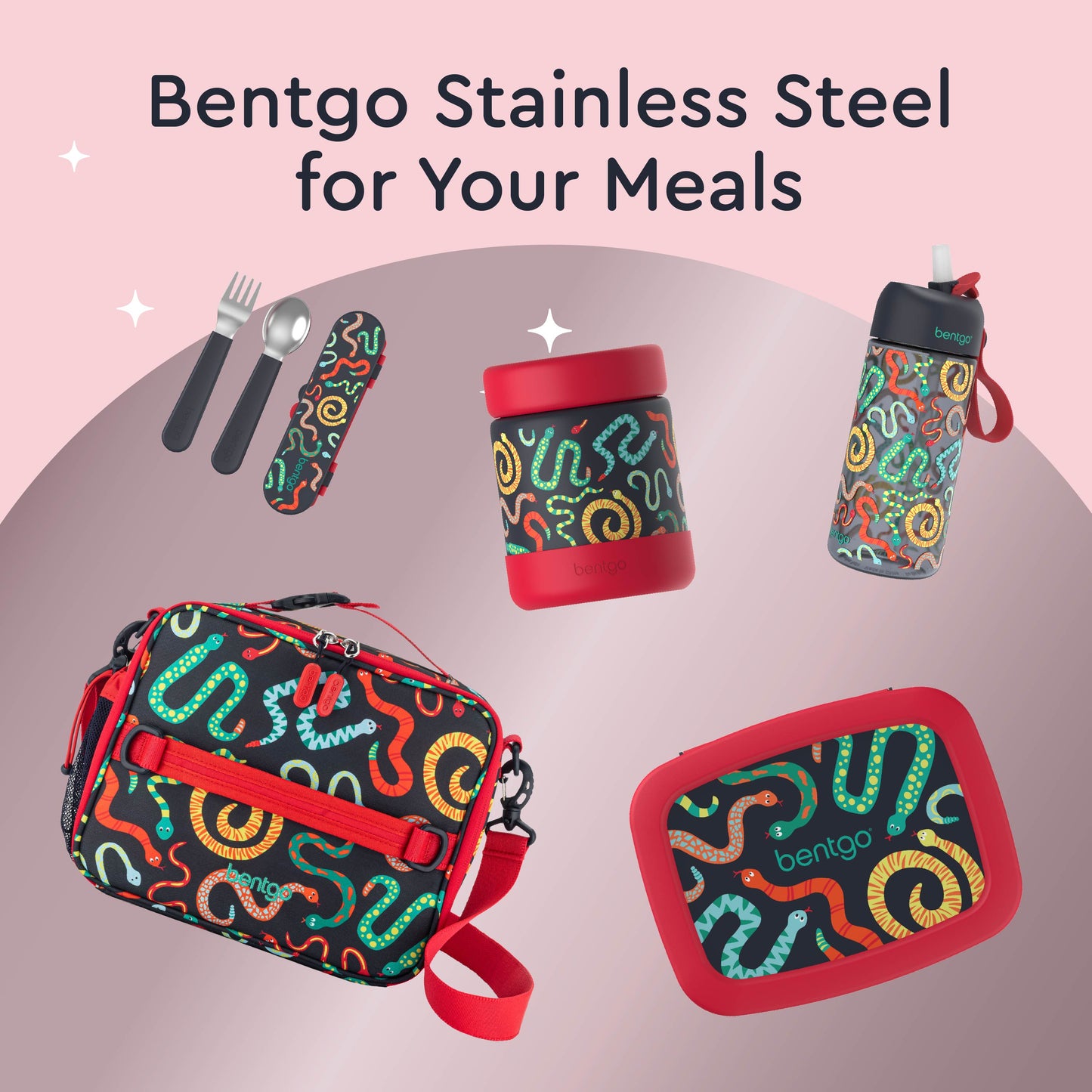 Bentgo® Kids Stainless Steel Food Jar - Sssnakes | Bentgo Stainless Steel For Your Meals