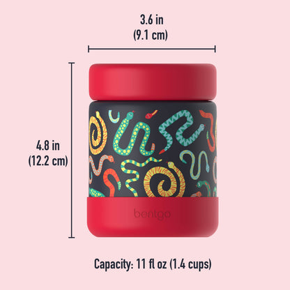 Bentgo® Kids Stainless Steel Food Jar - Sssnakes | Dimensions
