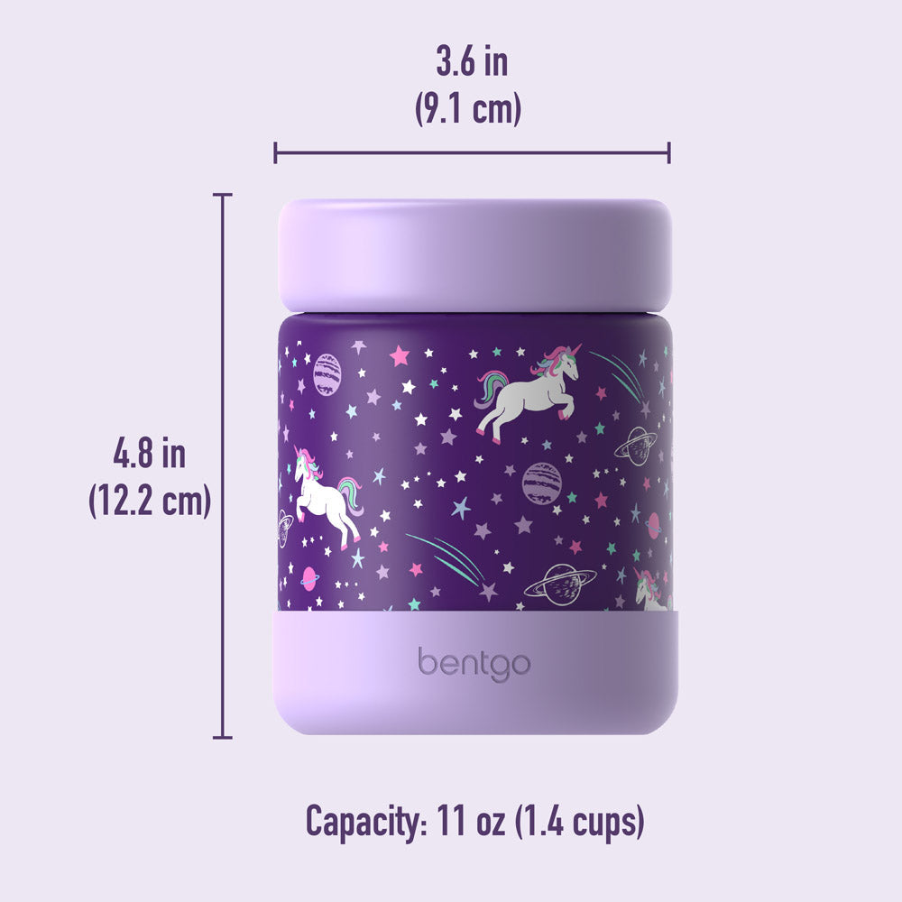 Bentgo® Kids Stainless Steel Food Jar - Unicorn | Product Dimensions