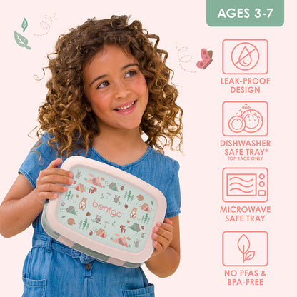 Bentgo Kids Prints Lunch Box - Nature Adventure | Leak-Proof Design, Dishwasher Safe Tray (Top Rack Only), Microwave Safe Tray And No PFAS & BPA-Free