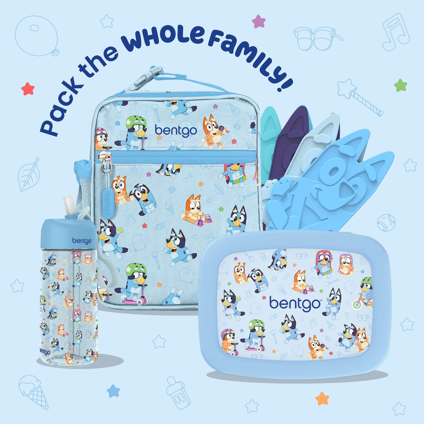 Bentgo + Bluey Kids Prints Lunch Box - Play Day | Pack The Whole Family