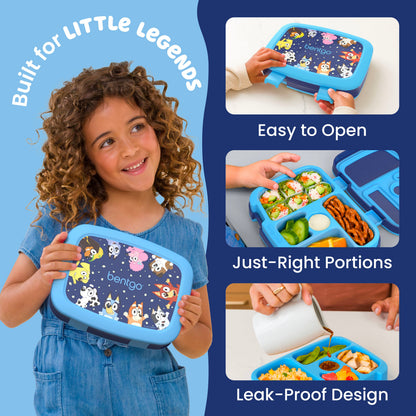 Bentgo + Bluey Kids Prints Lunch Box - Bluey’s Universe | Built For Little Legends - Easy To Open, Just-Right Portions, And Leak-Proof Design