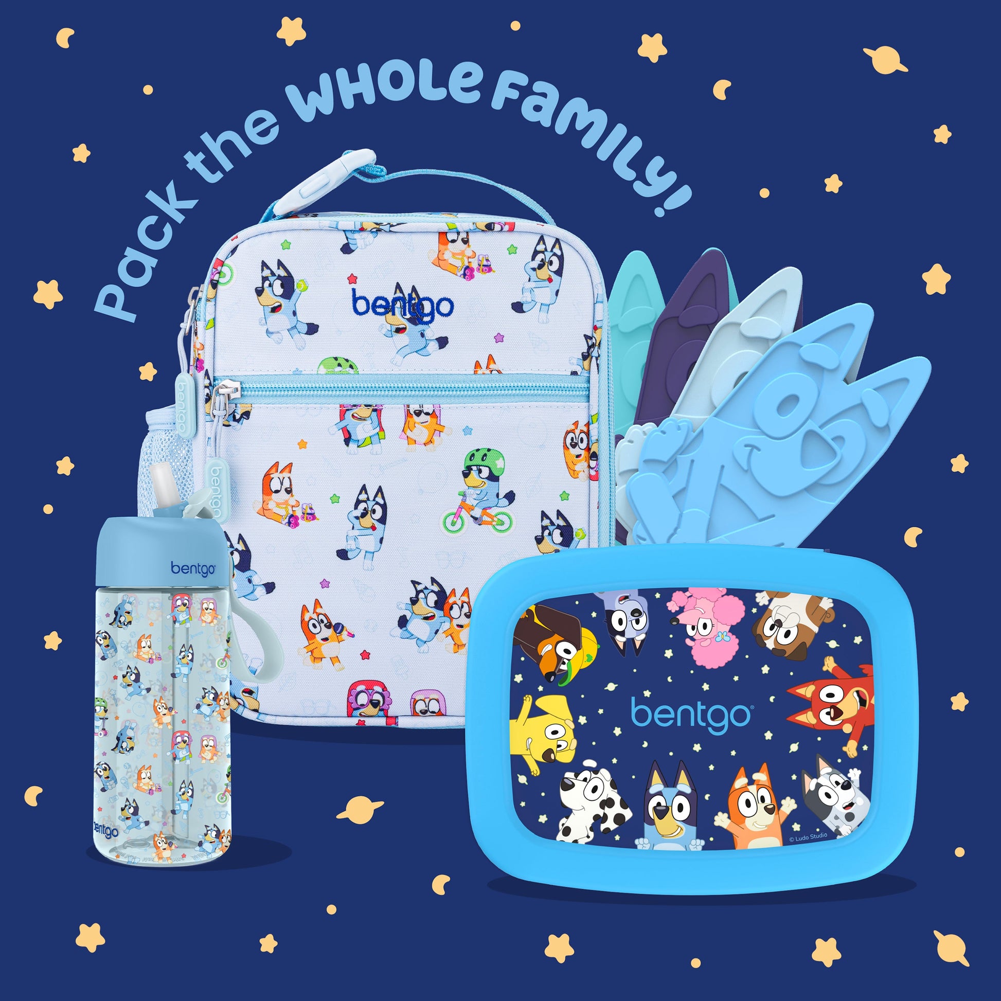 Bentgo + Bluey Kids Prints Lunch Box - Bluey’s Universe | Pack The Whole Family