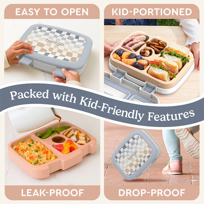 Bentgo® Kids Whimsy & Wonder Prints Lunch Box - Checker Gradient | This Lunch Box Is Packed With Kid-Friendly Features With Drop-Proof Design And Leak-Proof Technology