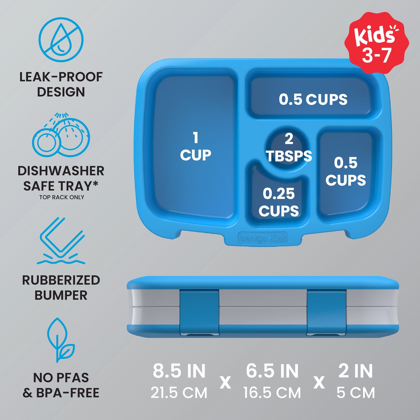 Bentgo Kids Prints Lunch Box - Race Cars | Leak-Proof Design, Dishwasher Safe Tray (Top Rack Only), Rubberized Bumper, No PFAs & BPA-Free