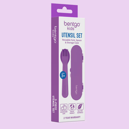 Bentgo® Kids Utensils Set - Purple| Packaging