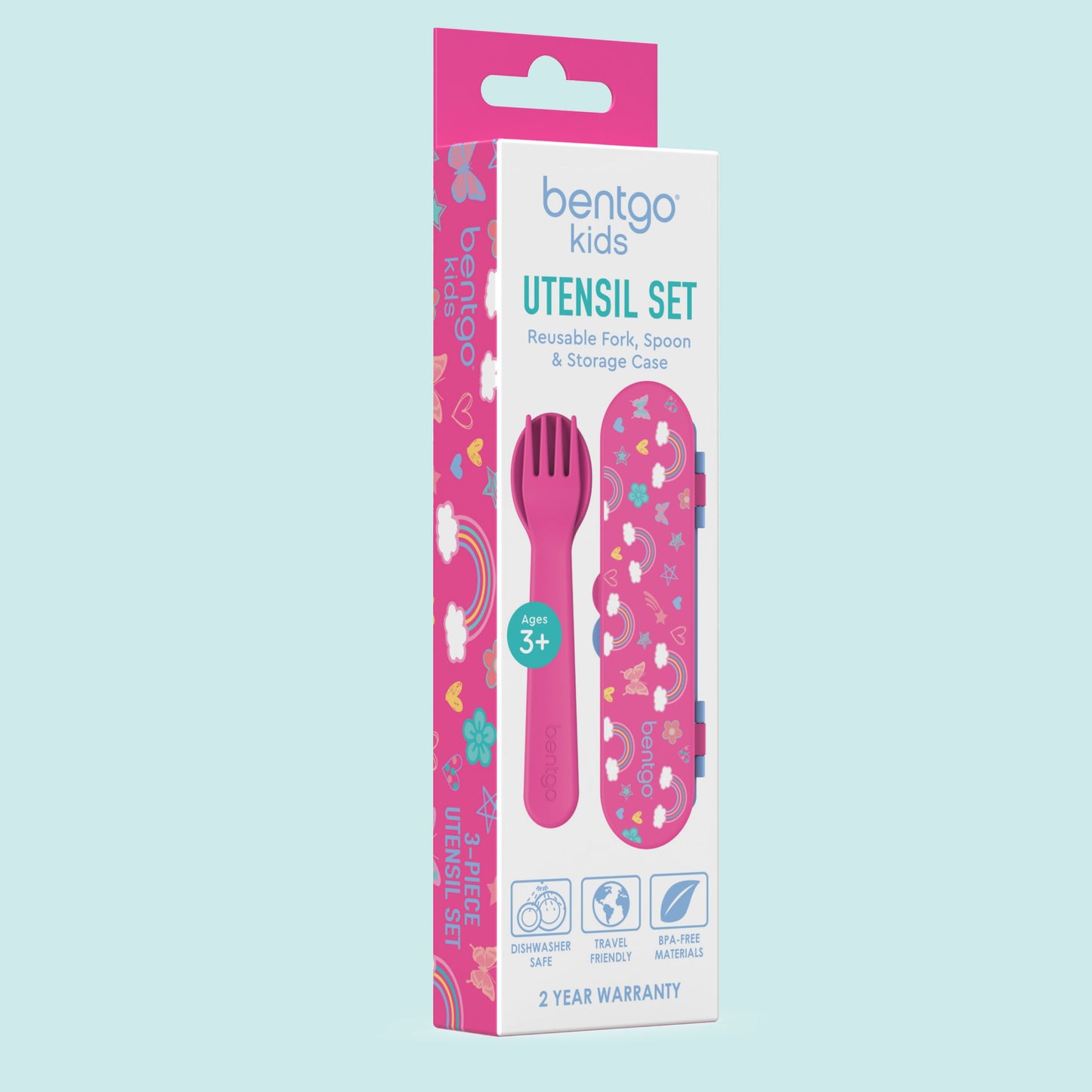 Bentgo® Kids Utensils Set - Rainbows and Butterflies | Packaging