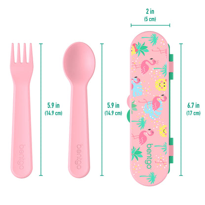 Bentgo® Kids Utensils Set - Tropical | Product Dimensions