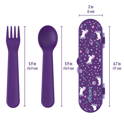 Bentgo® Kids Utensils Set - Unicorn | Product Dimensions