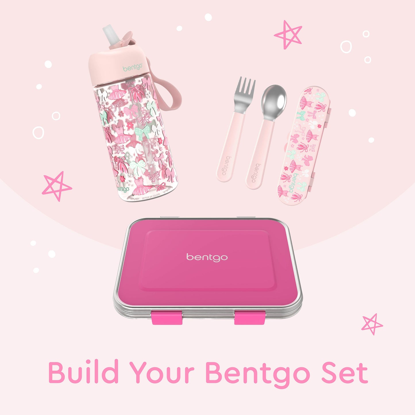 Bentgo Kids Water Bottle - Ballet and Bows | Build Your Bentgo Set