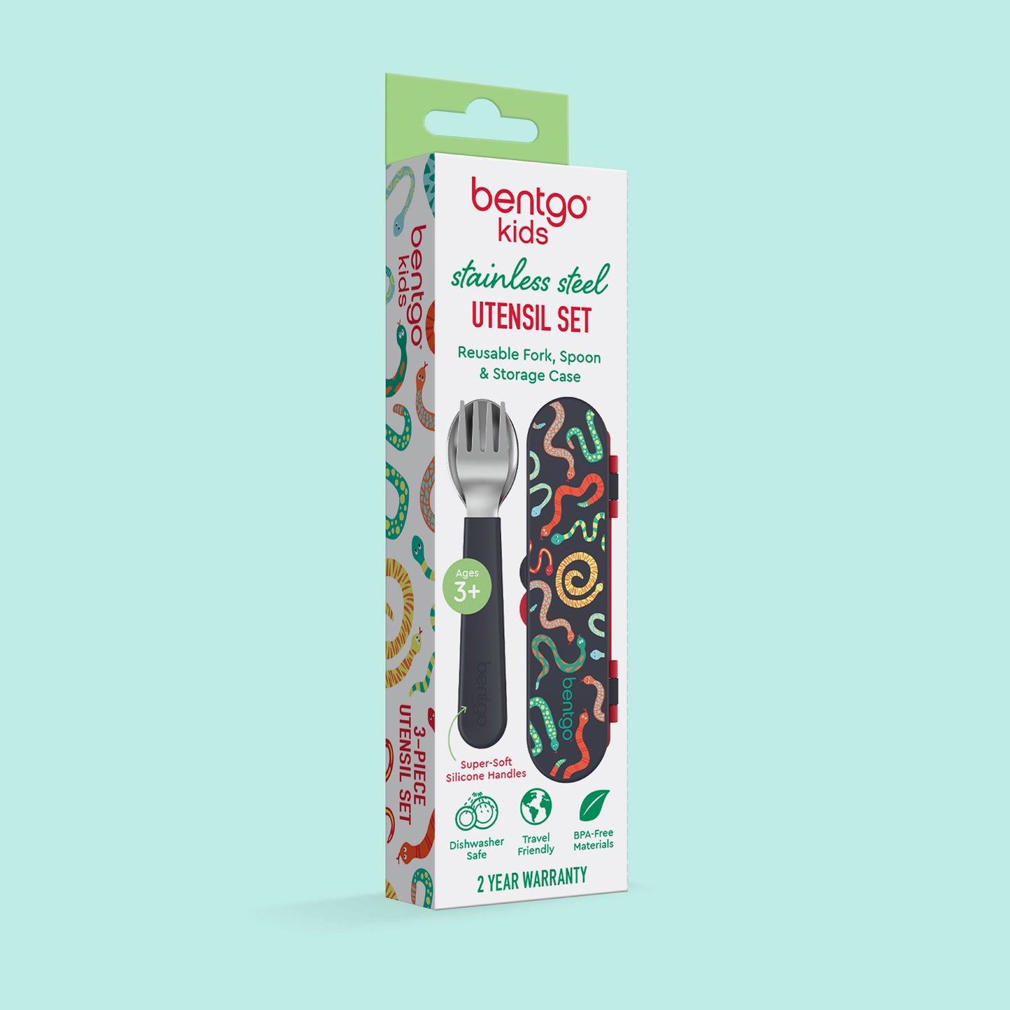 Bentgo Kids Water Bottle - Sssnakes | Packaging