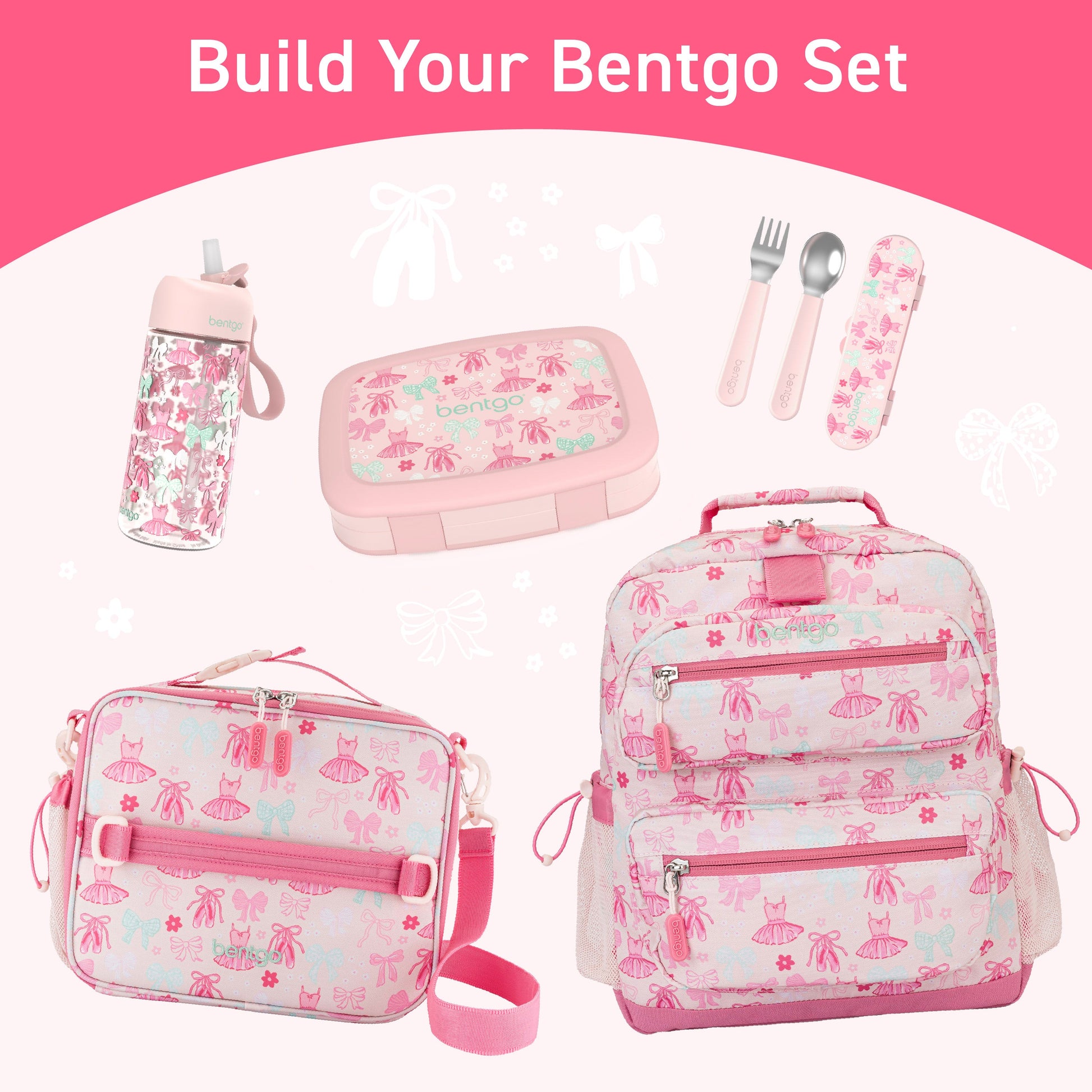 Bentgo Kids Water Bottle - Ballet and Bows | Build Your Bentgo Set