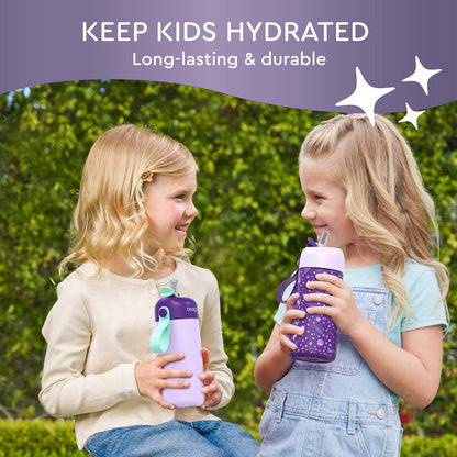Bentgo® Kids Stainless Steel Insulated Water Bottle (2-Pack) - Unicorn/Lavender Sky | Keep Kids Hydrated - Long-Lasting & Durable