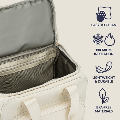 Bentgo® Insulated Lunch Bag - Bone | Easy To Clean, Premium Lightweight & Durable, And Made With BPA-Free Materials