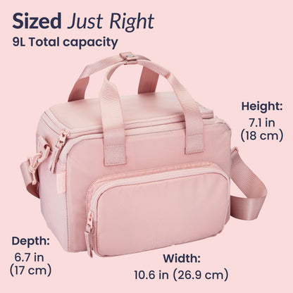 Bentgo® Insulated Lunch Bag - Soft Blush | Sized Just Right - Product Dimensions