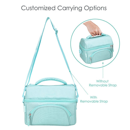 Bentgo Deluxe Lunch Bag in Coastal Aqua. Comes with customized carrying options.
