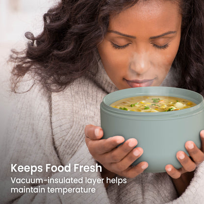 Bentgo® Bowl (2-Pack) - Khaki Green | Keeps Food Fresh - Vacuum-Insulated Layer Helps Maintain Temperature