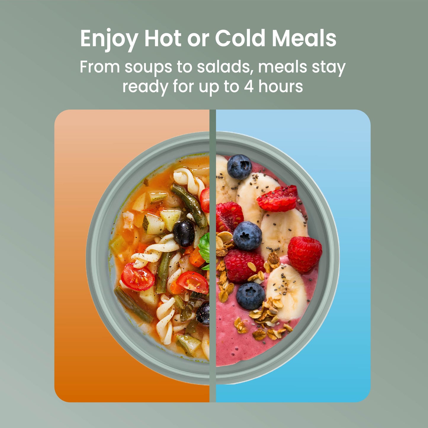 Bentgo® Bowl - Khaki Green | Enjoy Hot or Cold Meals - From Soups To Salads, Meals They Ready For Up To 4 Hours