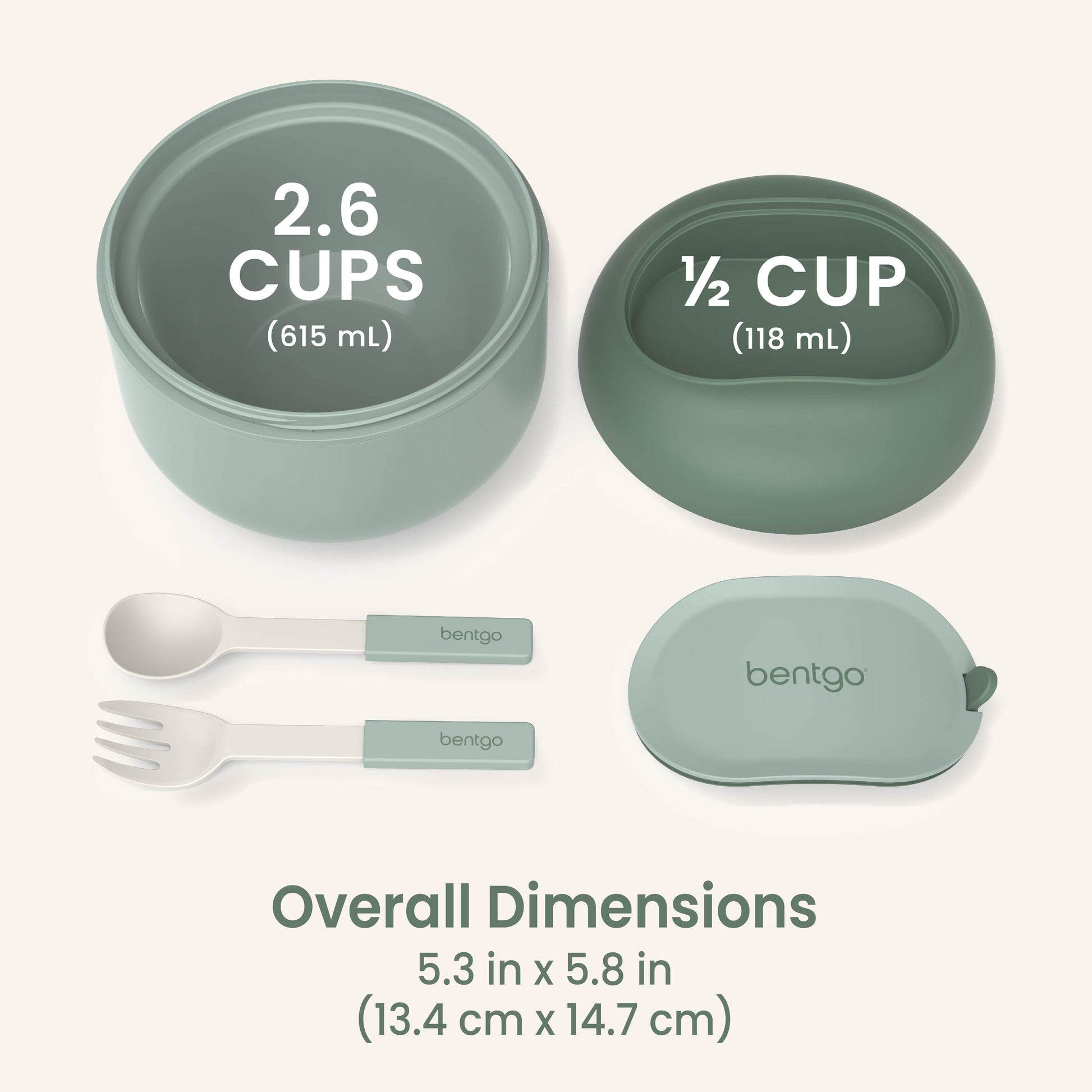 Bentgo® Bowl - Khaki Green | Dimensions & What’s In The Box