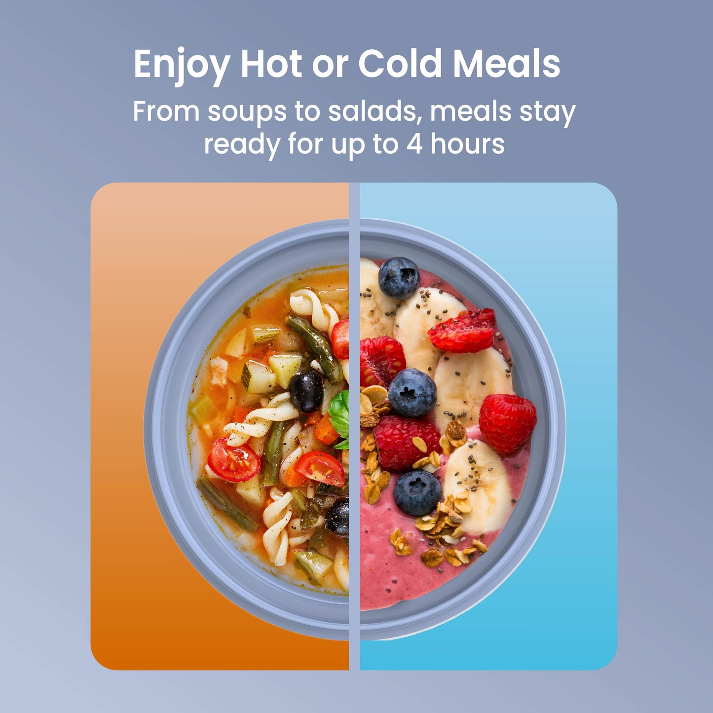 Bentgo® Bowl - Slate | Enjoy Hot or Cold Meals - From Soups To Salads, Meals They Ready For Up To 4 Hours