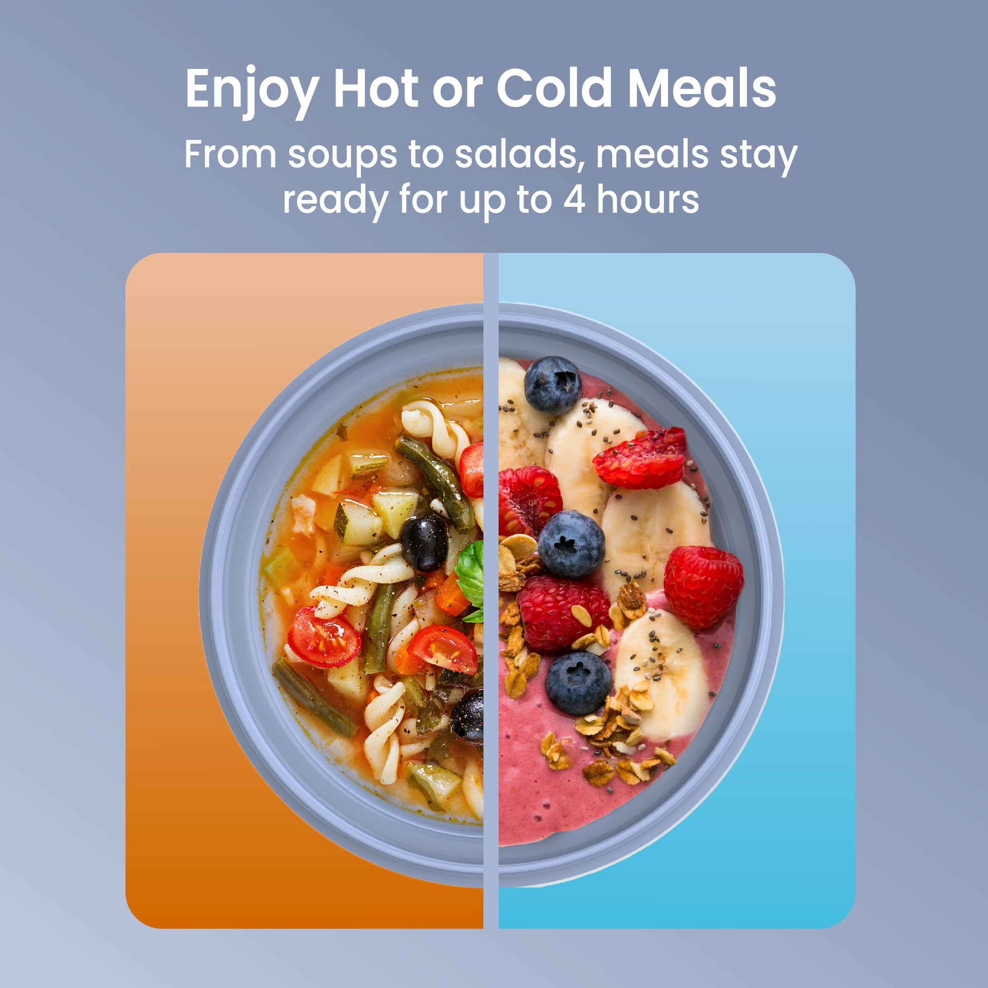 Bentgo® Bowl - Slate | Enjoy Hot or Cold Meals - From Soups To Salads, Meals They Ready For Up To 4 Hours
