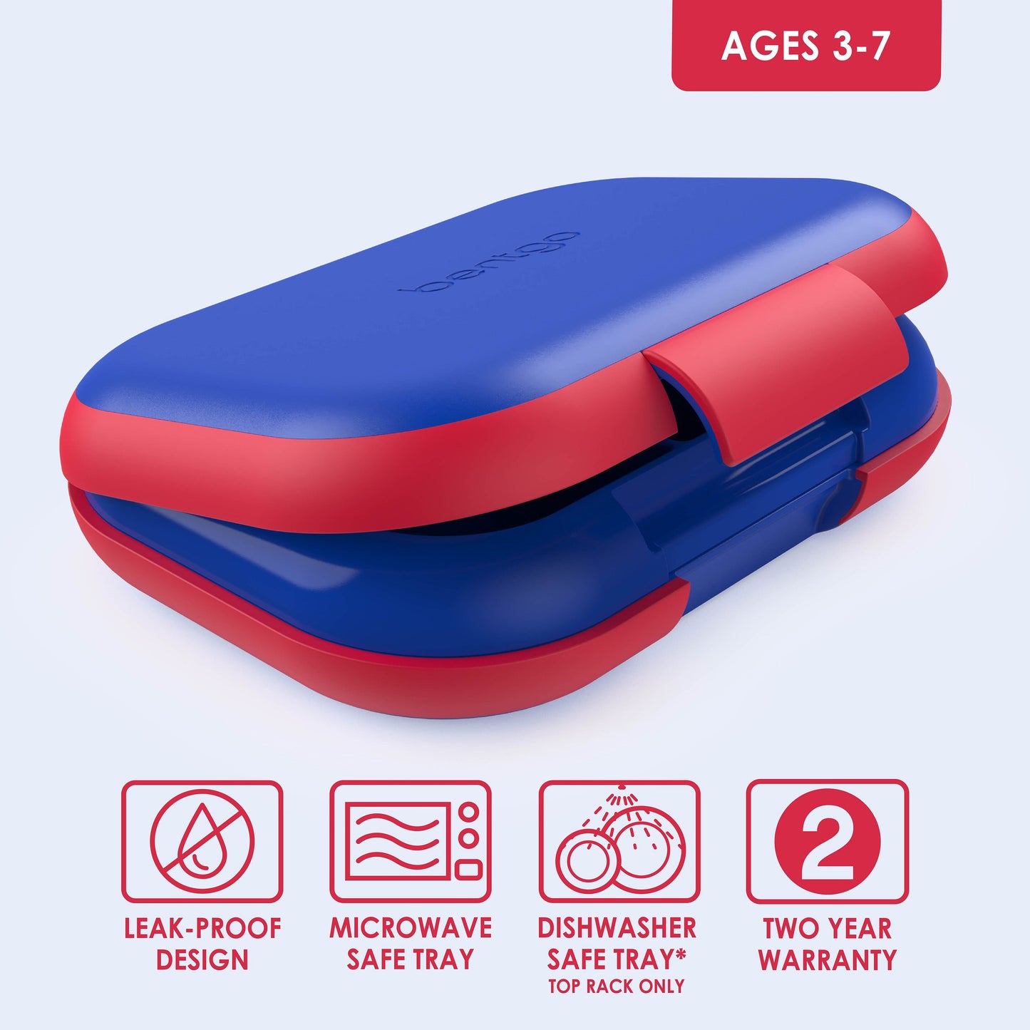 Bentgo® Chill Kids Lunch Box - Royally Blue | Leak-Proof Design, Microwave Safe Tray, Dishwasher Safe Tray (Top Rack Only), And Made With PFAS & BPA-Free Materials
