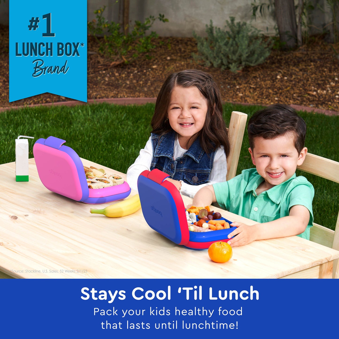 Bentgo® Chill Kids Lunch Box - Royally Blue | Stays Cool 'Til Lunch - Pack Your Kids Healthy Food That Lasts Until Lunchtime