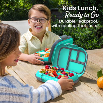 Bentgo® Chill Kids Lunch Box - Electric Aqua | Kids Lunch, Ready To Go - Durable, Leakproof, with Cooling That Lasts