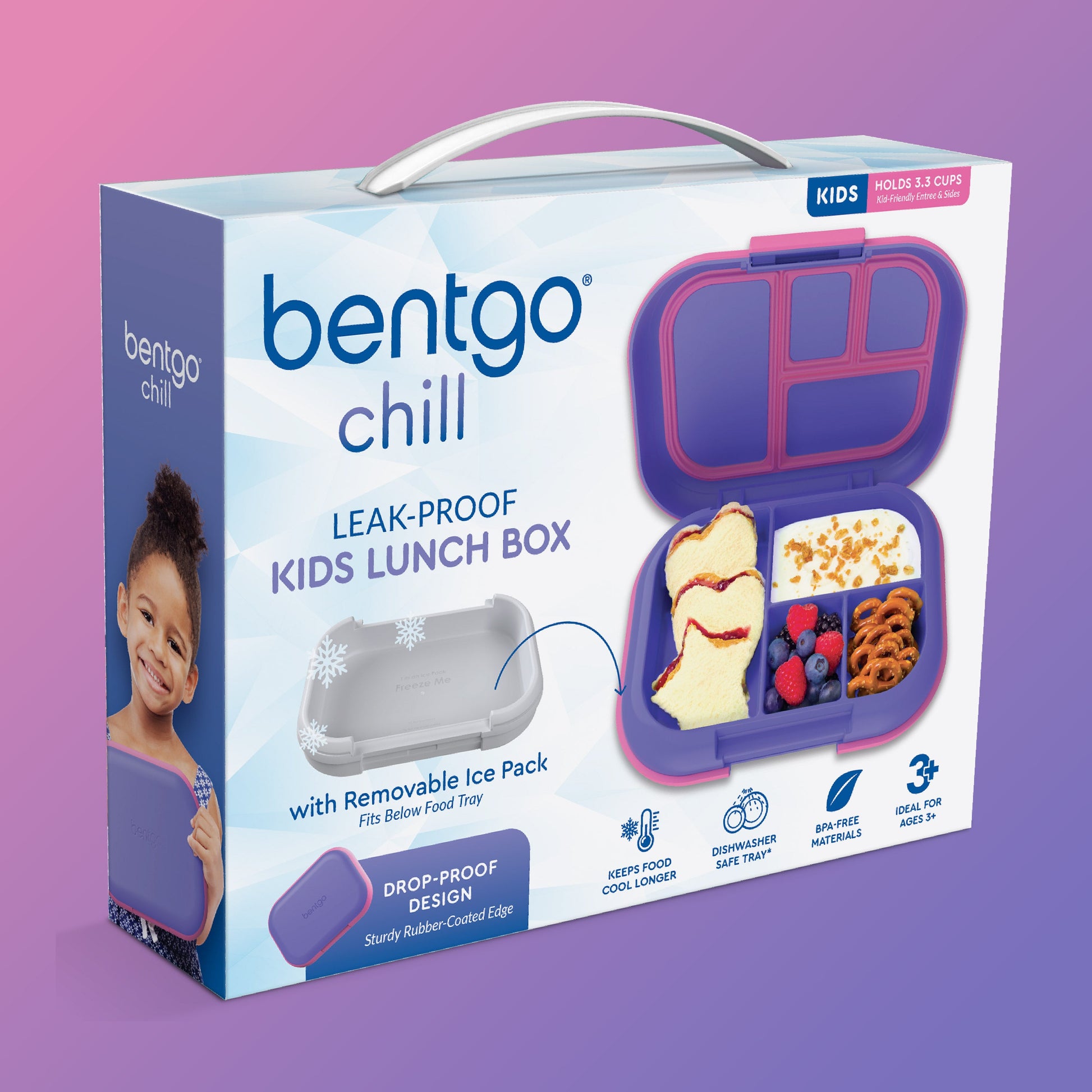 Bentgo® Chill Kids Lunch Box - Electric Violet | Packaging
