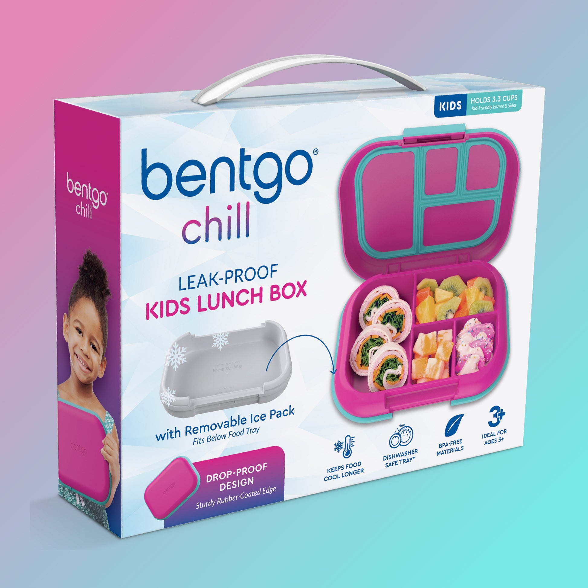 Bentgo® Chill Kids Lunch Box - Fuchsia/Teal | Packaging