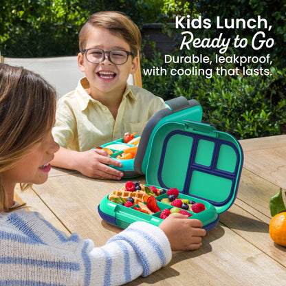 Bentgo® Chill Kids Lunch Box - Green/Navy | Kids Lunch, Ready To Go - Durable, Leakproof, with Cooling That Lasts