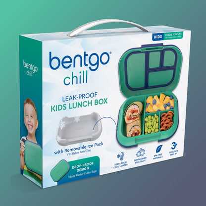 Bentgo® Chill Kids Lunch Box - Green/Navy | Packaging