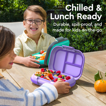 Bentgo® Chill Kids Lunch Box - Purple | Chilled & Lunch Ready - Durable, Spill-Proof, And Made For Kids On-The-Go