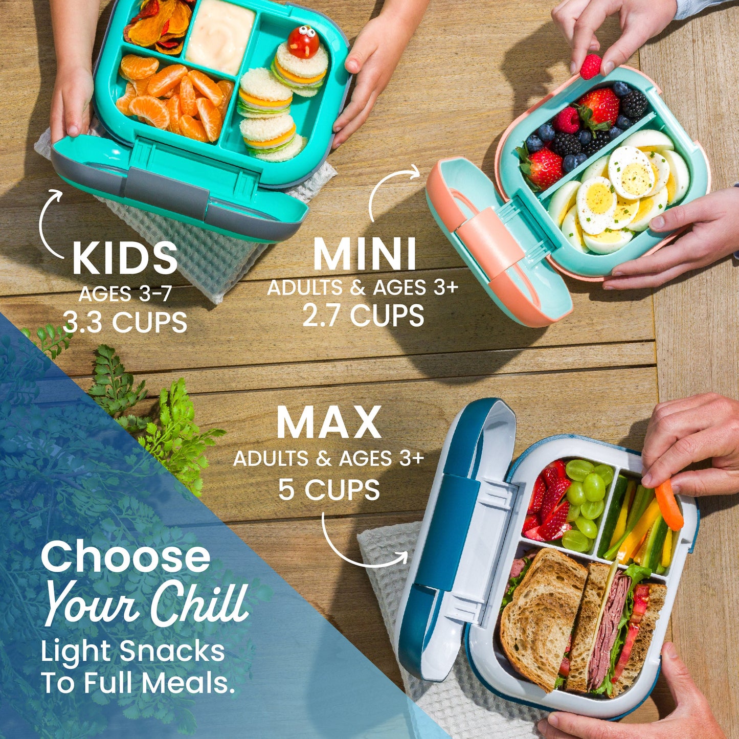 Bentgo® Chill Kids Lunch Box - Red/Royal | Choose Your Chill Light Snacks To Full Meals - Kids (Ages 3-7, 3.3 Cups), Mini (Adults & Ages 3+, 2.7 Cups), Max (Adults & Ages 3+, 5 Cups)