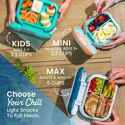 Bentgo® Chill Kids Lunch Box - Red/Royal | Choose Your Chill Light Snacks To Full Meals - Kids (Ages 3-7, 3.3 Cups), Mini (Adults & Ages 3+, 2.7 Cups), Max (Adults & Ages 3+, 5 Cups)