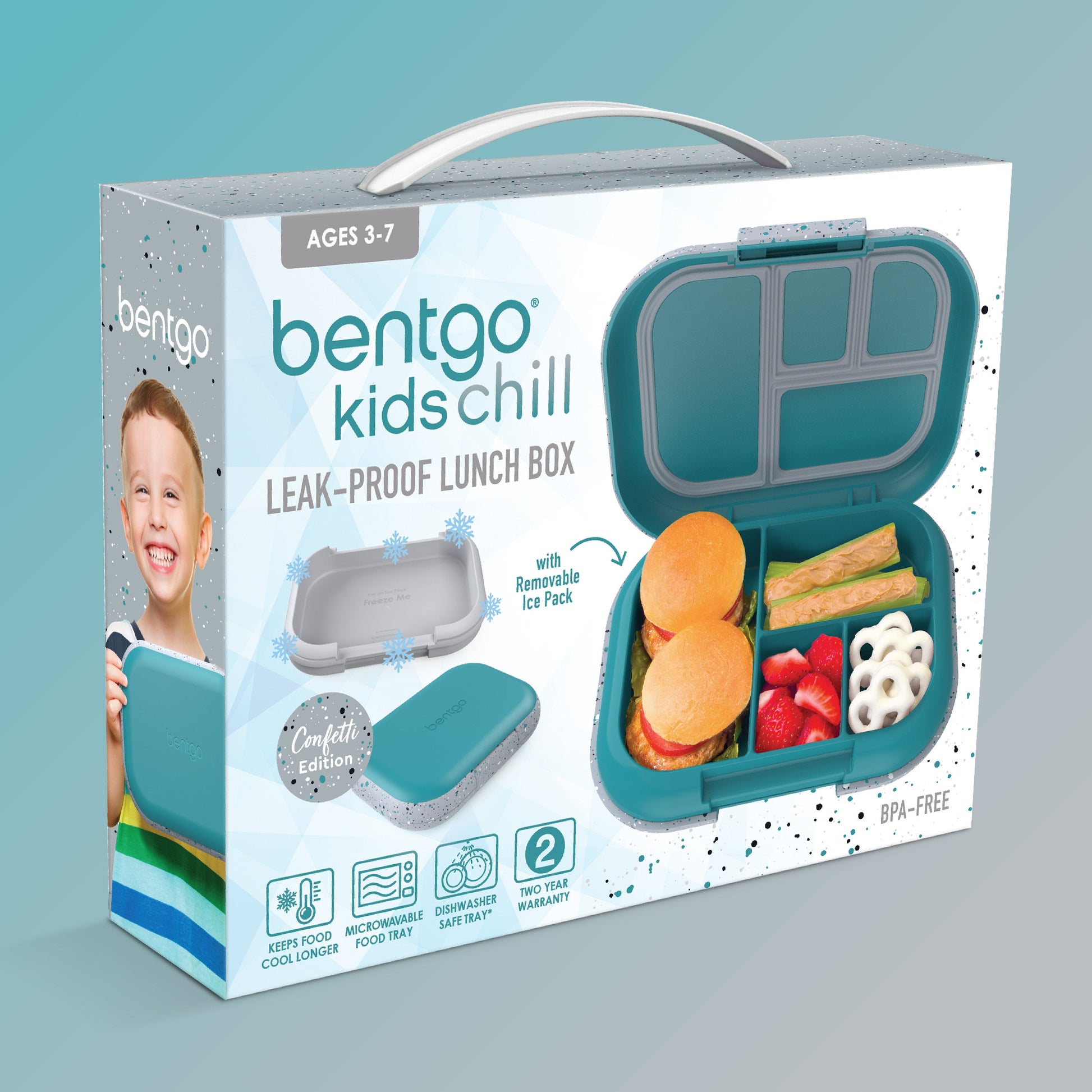 Bentgo® Chill Kids Lunch Box - Truly Teal Speckle | Packaging