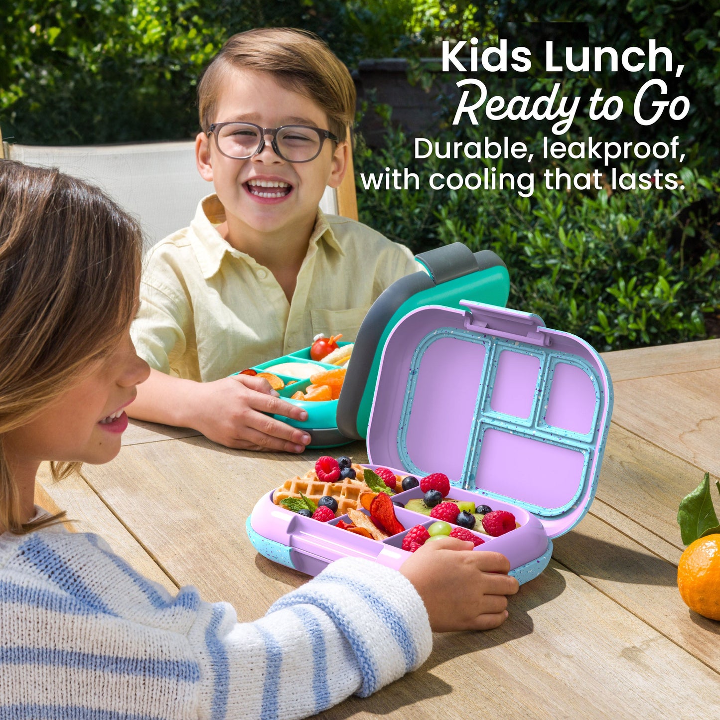 Bentgo® Chill Kids Lunch Box - Vivid Orchid Speckle | Kids Lunch, Ready To Go - Durable, Leakproof, with Cooling That Lasts