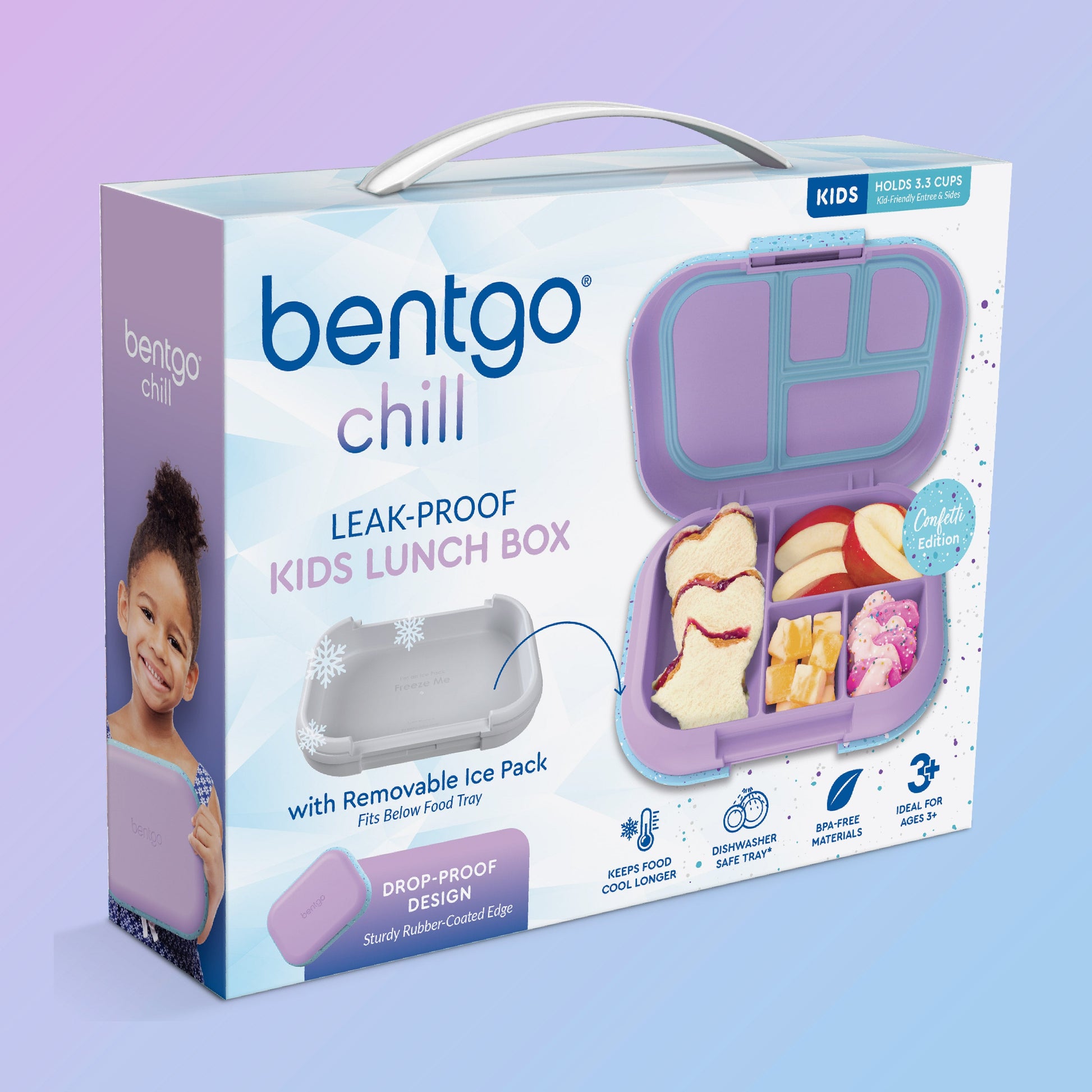Bentgo® Chill Kids Lunch Box - Vivid Orchid Speckle | Packaging