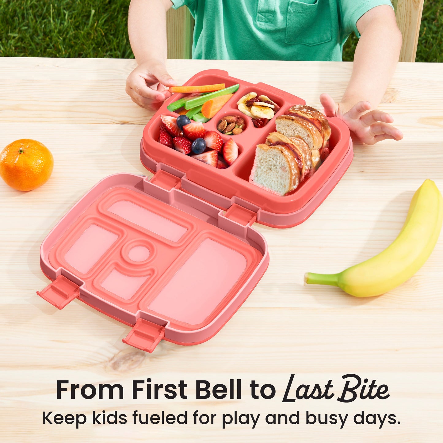 Bentgo® Kids Lunch Box - Coral | From First Bell to Last Bite - Keep Kids Fueled for Play and Busy Days