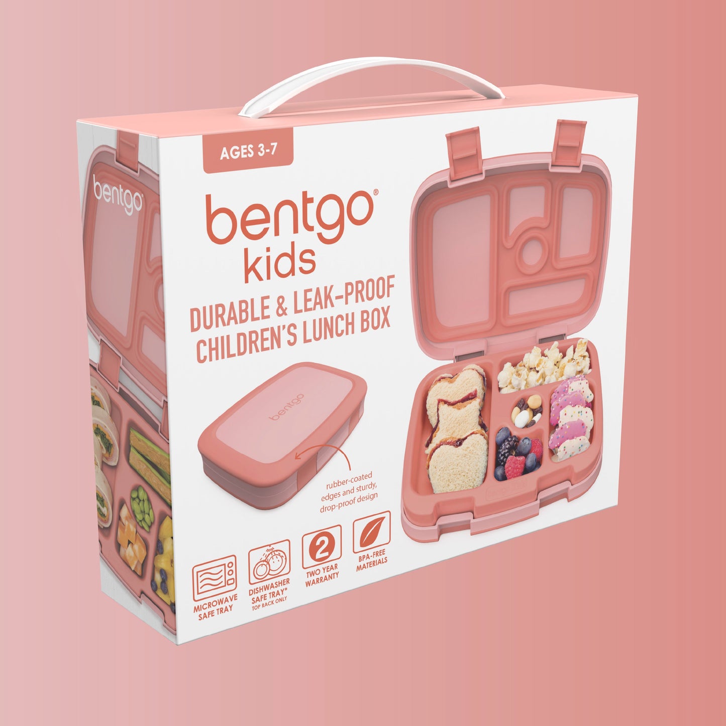 Bentgo® Kids Lunch Box - Coral | Packaging