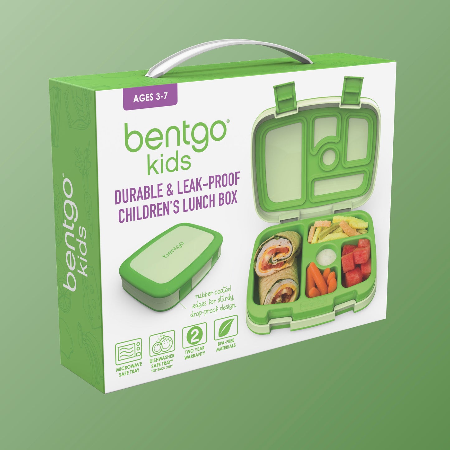 Bentgo® Kids Lunch Box - Green | Packaging