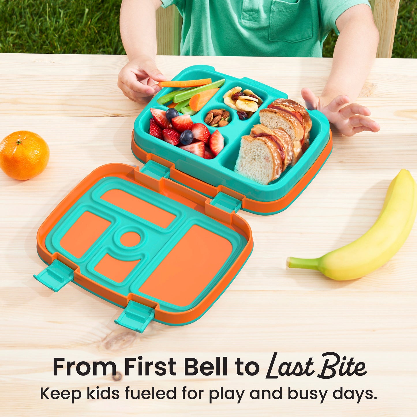 Bentgo® Kids Lunch Box - Orange | From First Bell to Last Bite - Keep Kids Fueled for Play and Busy Days