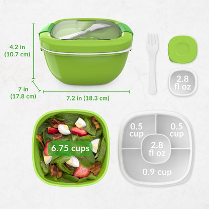 Bentgo® All-in-One Salad Container - Green | Dimensions And What’s In The Box
